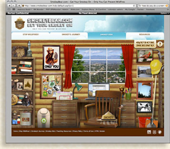 Smokey Bear's Revamped Website
