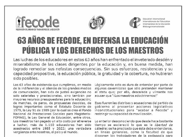 FECODE IMPULSA UN MOVIMIENTO PEDAGOGICO A NIVEL NACIONAL
