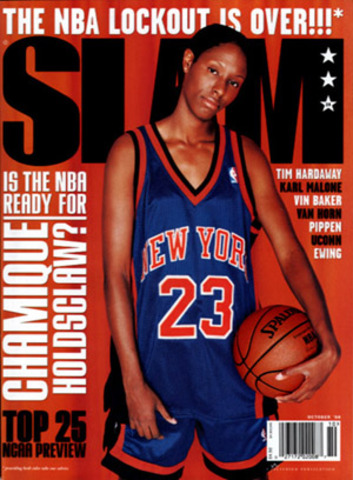 Chamique Holdsclaw becomes 1st woman basketball player to win the Sullvian award.