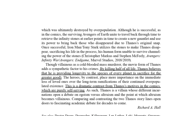 “Thanos.” The American Villain : Encyclopedia of Bad Guys in Comics, Film, and Television