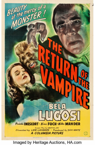 Movie poster from 1943: The Return of the Vampire