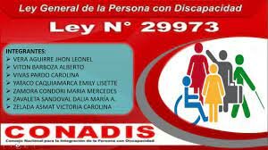 LEY GENERAL DE LA PERSONA CON DISCAPACIDAD  N° 29973 DE PERÚ