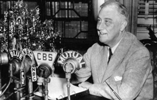 Radios in U.S.    FDR goes fireside
