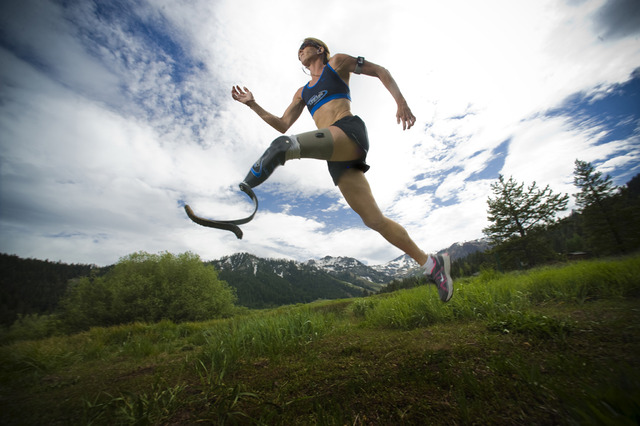 Amy Palmiero Winters continues to compete with a custom made running prosthetic and breaks records.