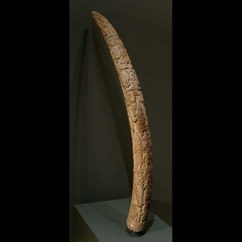 Unidentified Artist(s) of the Igbesanmwan Carvers Guild, Tusk for memorial altar to Oba Osemwende, c. 1851-88. Davis Museum