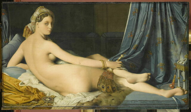 Jean-Auguste-Dominique Ingres, La Grande Odalisque, 1814, oil on canvas. Louvre
