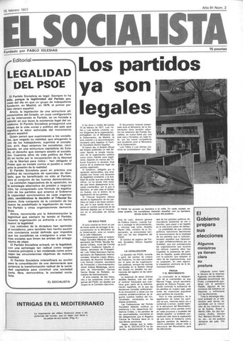 LEGALIZACIÓN DEL PSOE