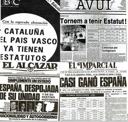 Aprobación de los estatutos de autonomía de Cataluña y El País Vasco