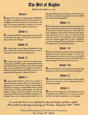 Bill of Rights Democratic Ideals