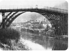 Construcción del primer puente metálico