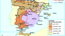 Timeline: Les fases militars de la Guerra civil Espanyoles: Línia del temps