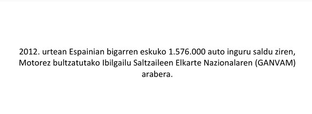 2012ko bigarren eskuko autoen salmenta