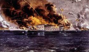Confederate forces fire on Fort Sumter
