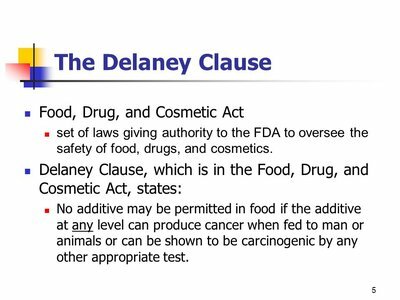 Delaney Clause of Food, Drug, and Cosmetic Act (US)