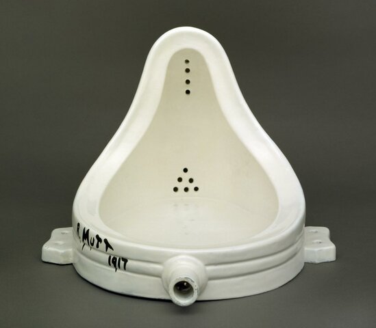 Marcel Duchamp, Fountain, 1917 (replica 1964), ceramic urinal with paint. Tate Modern, London