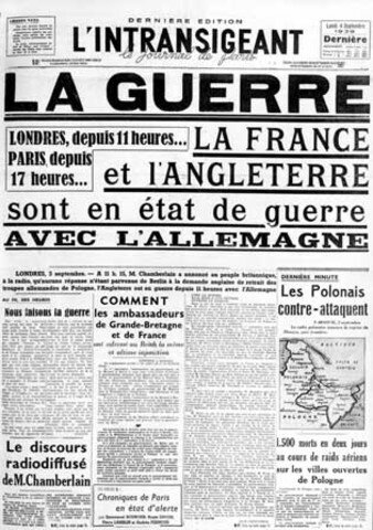Declaració de guerra de França i Anglaterra al Tercer Reich
