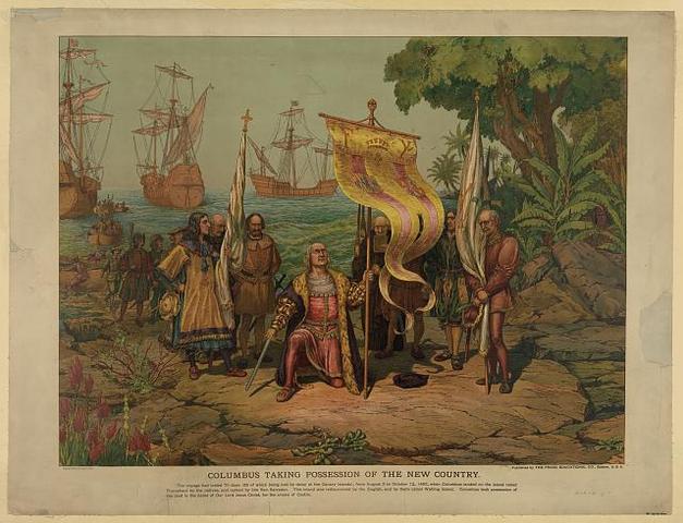 Columbus lands at San Salvador