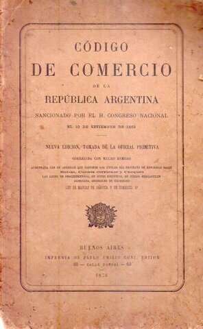 Sanción del Código de Comercio
