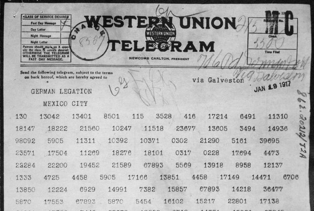 The Zimmerman telegram ( Reasons for US entry into WW1 )