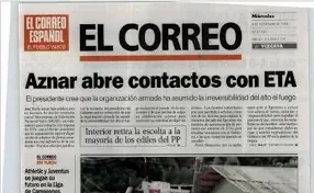 ETA anuncia el cese de la violencia.