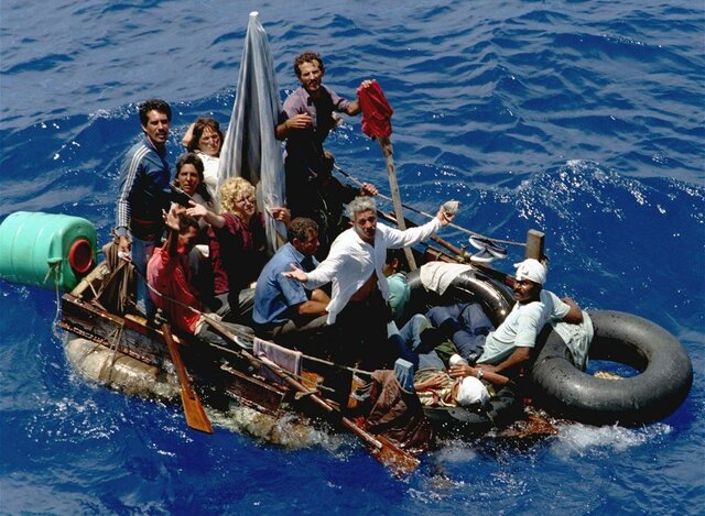Isabel's family and Ivan's family use the homemade boat to escape Cuba to go to El Norte.