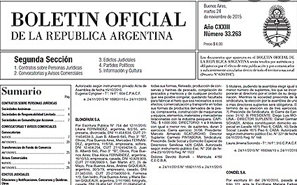 Publicación del aviso (art 2 L11687)