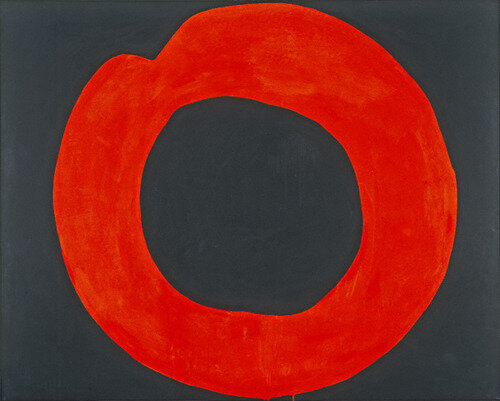 Red circle on black - Jiro Yoshihara (1965)