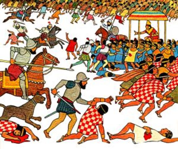 Cortés defeats the Aztecs