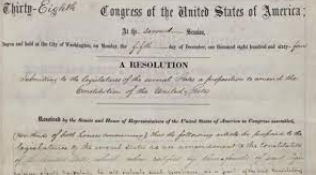 Congress passes the 13th Amendment