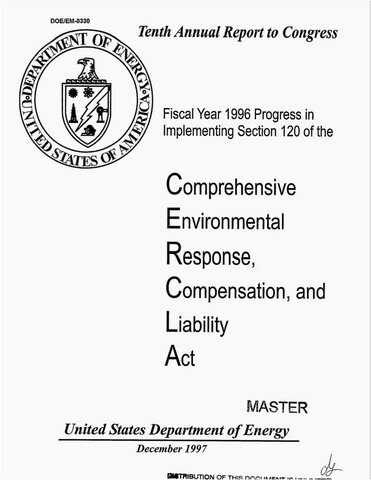 Comprehensive Environmental Response, Compensation, Liability Act