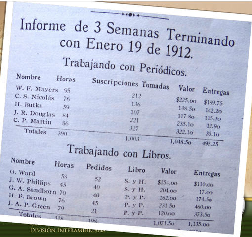 Primer instituto de colportores