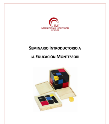 Seminario Introductorio a la Educación Montessori