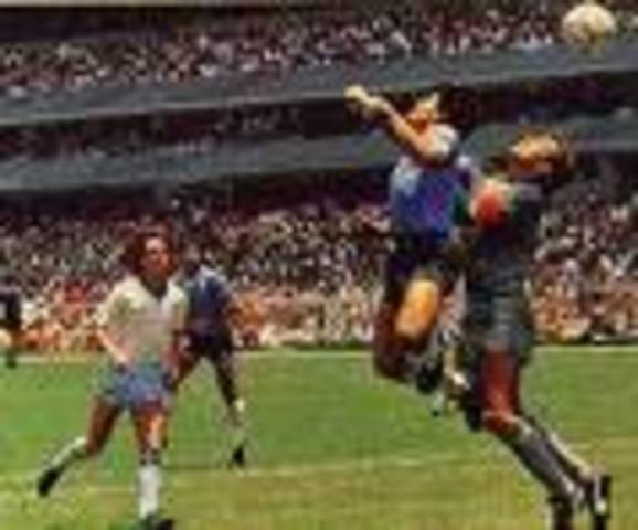 Maradona had a goal with his hand (called ''la mano de Dios'')