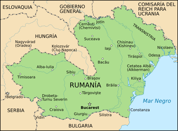 La Unión Soviética obliga a Rumania a cederle la provincia oriental de Besarabia y la mitad norte de Bucovina a la Ucrania soviética.