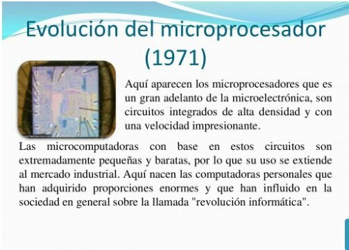 Evolucion del microprocesador