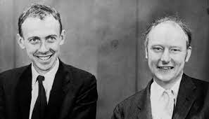James Watson (n. 1928) y Francis Crick (1916-2004)