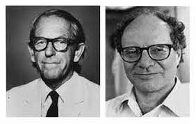 Walter Gilbert (n. 1932) y Frederick Sanger (n. 1918)