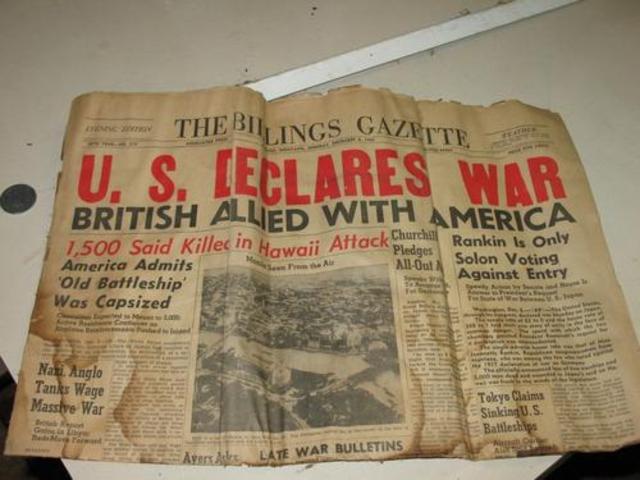 US Declares War on Axis Powers