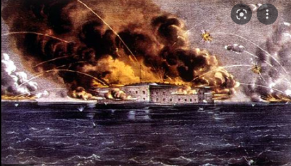 Confederate forces fire on Fort Sumter