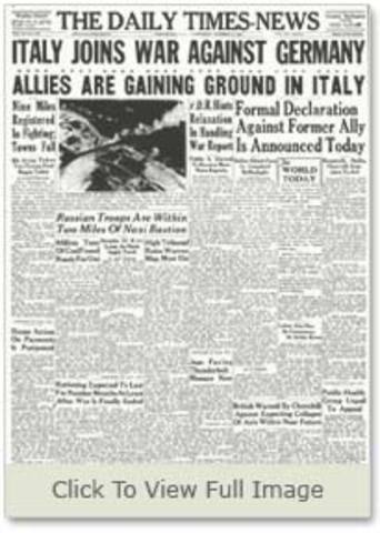 Italy Declares War on Germany