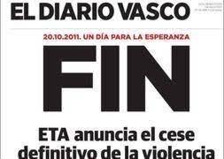 ETA anuncia el cese de la violencia.