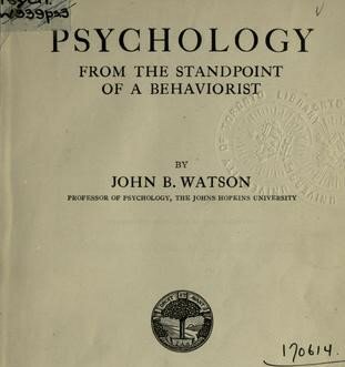 Articulo “Psychology as the behaviorist views it”