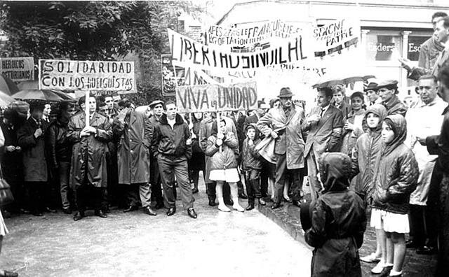 Huelga minera de Asturias.