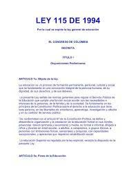 Expedicion de la Ley 115 de 1994