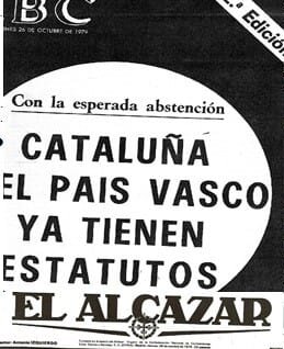 Aprobación de los estatutos de autonomía de Cataluña y El País Vasco.
