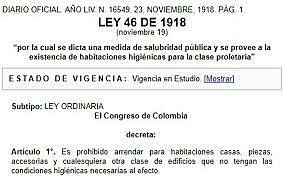 ley 46 de 1918