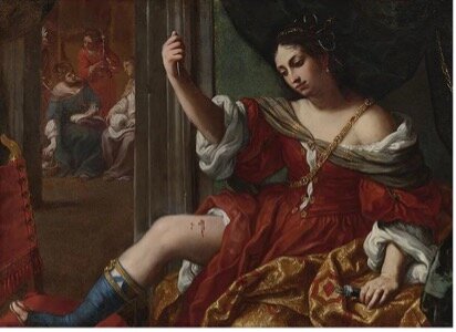 Portia Wounding Her Thigh