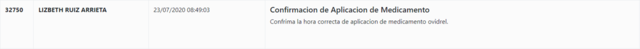 23/07/2020 08:49:03  CONFIRMACION APLICACION MEDICAMENTO NANCY ESPINO