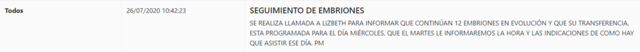 26/07/2020 10:42:23  SEGUIMIENTO EMBRIONES HUBER CHAPARRO
