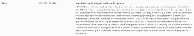 14/05/2021 14:24:06  SEGUIMIENTO ASIGNACION DE OVULOS PEDRO VELAZQUEZ